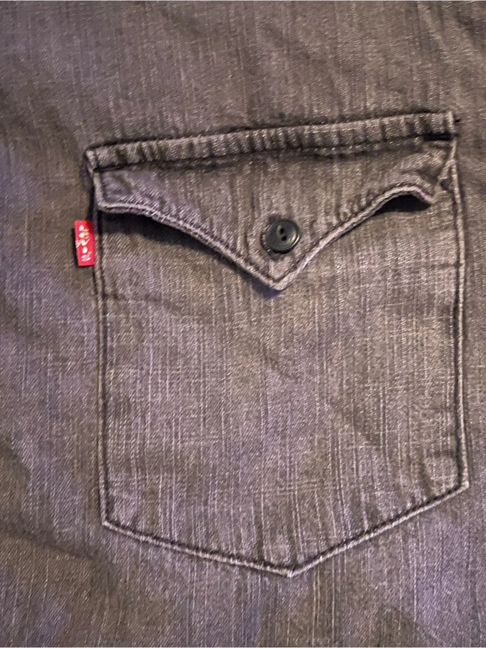 Levi’s Relaxed Western Shirt XXL Black Washed Grunge Workwear Cowboy Core